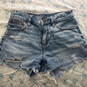 Distressed Light Blue Denim Crop Top